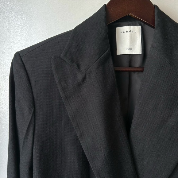 New SANDRO Tailored Blazer Black - Picture 5 of 15
